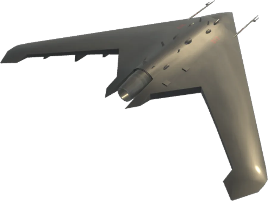 Render of the Sukhoi S-70 Okhotnik stealth wing