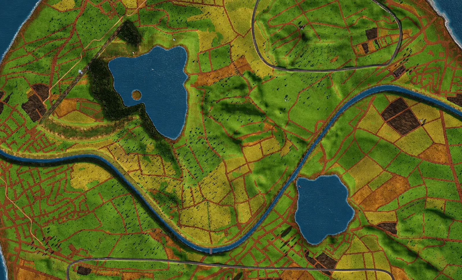 Windmill Run on the Island map, seen from above