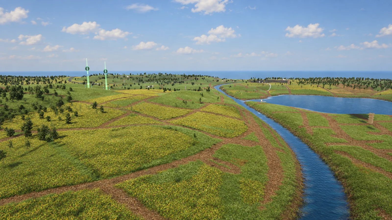 The river valley and the big lake